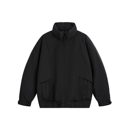 Men's Lightweight Windproof Urban-Utility Bomber Jacket with Stand Collar and Elastic Hem EVA-US