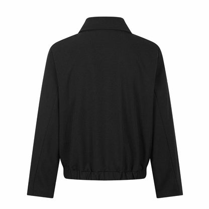 Ladies short blouson in overshirt style with distinctive shirt collar and metal hook closure EVA-US