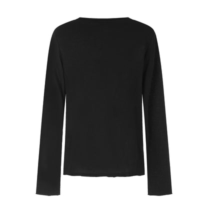 Women’s Crew Neck Long Sleeve made of Cotton Blend with Vintage Union Jack Print and Contrast Sleeves EVA-US