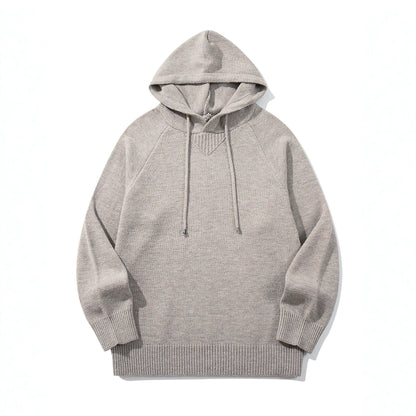 Unisex knitted hoodie with raglan sleeves and wide ribbed hem EVA-US