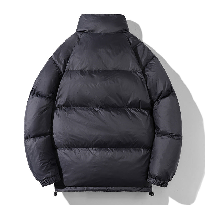Men's insulated quilted thermo puffer jacket with stand-up collar and drawstring hem EVA-US