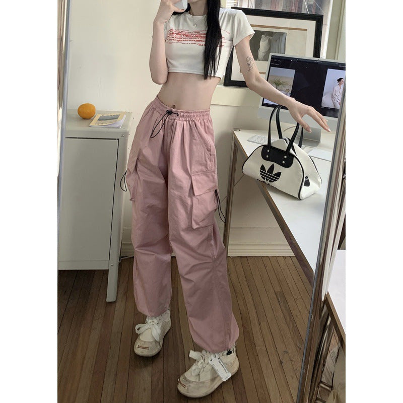 Men's Cargo Pants Wide Tunnel Drawstring