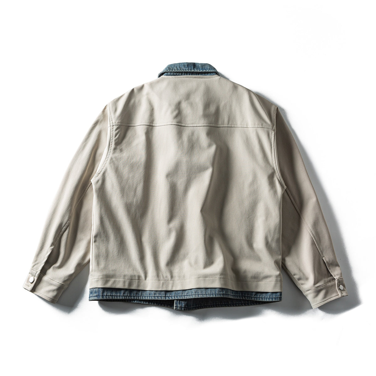 Men's Lightweight Canvas Field Blouson with Contrasting Denim Collar EVA-US