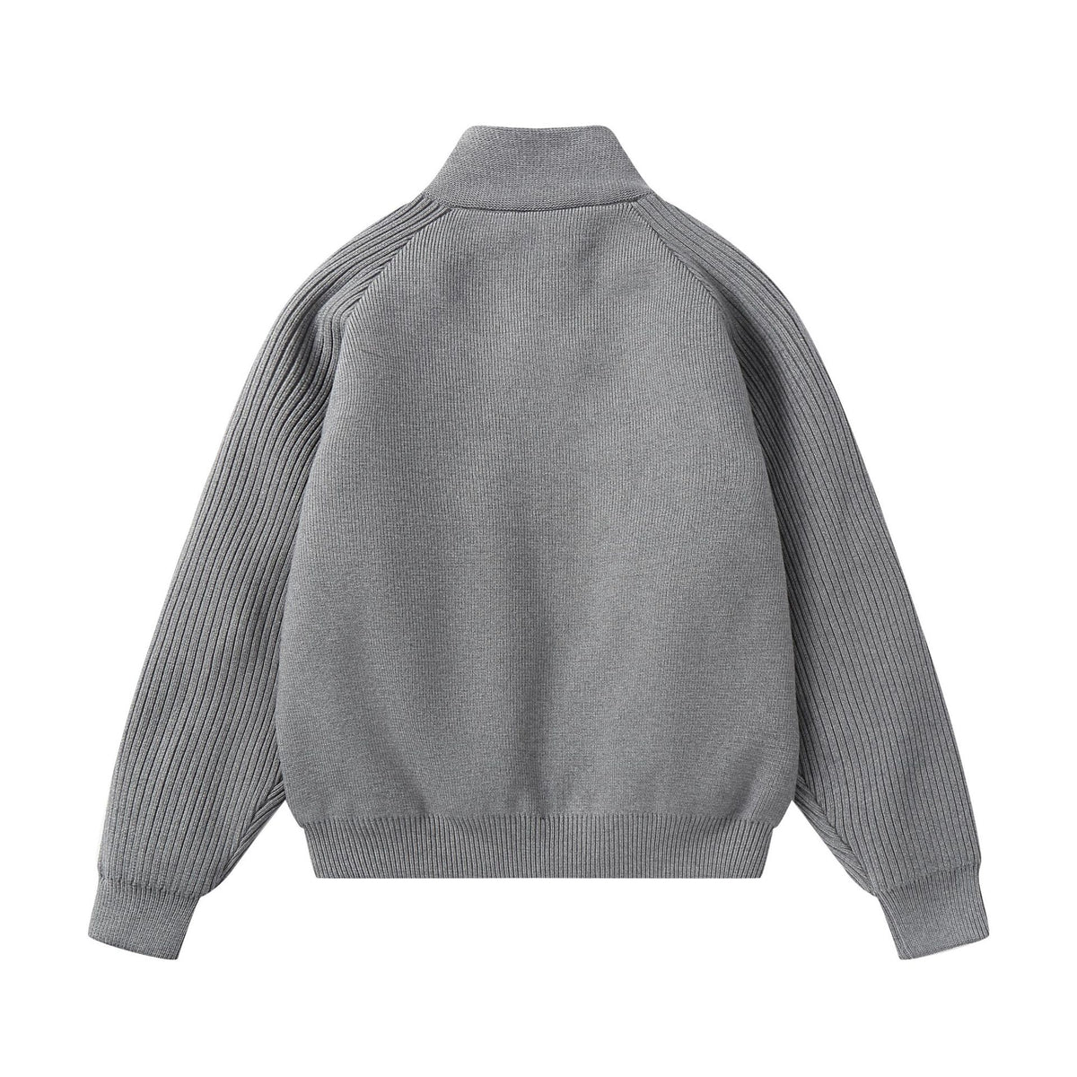 Unisex Knit Zip Jacket with Stand-Up Collar and Ribbed Sleeves EVA-US