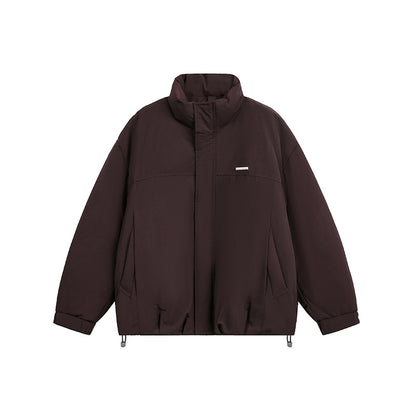 Men's Oversized Quilted Blouson Jacket with Stand-up Collar and Drawstring EVA-US