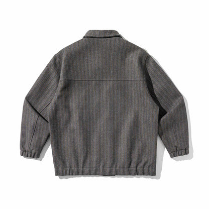 Unisex Structured Overshirt Blouson made of woven wool blend with button front EVA-US