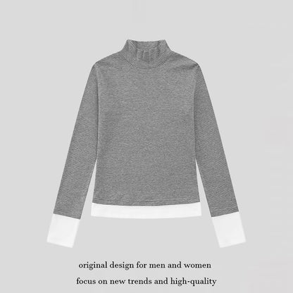 Women's turtleneck long-sleeve shirt with contrast finishes EVA-US