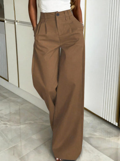 Women's Wide Suit Trousers with Elegant Pleats EVA-US