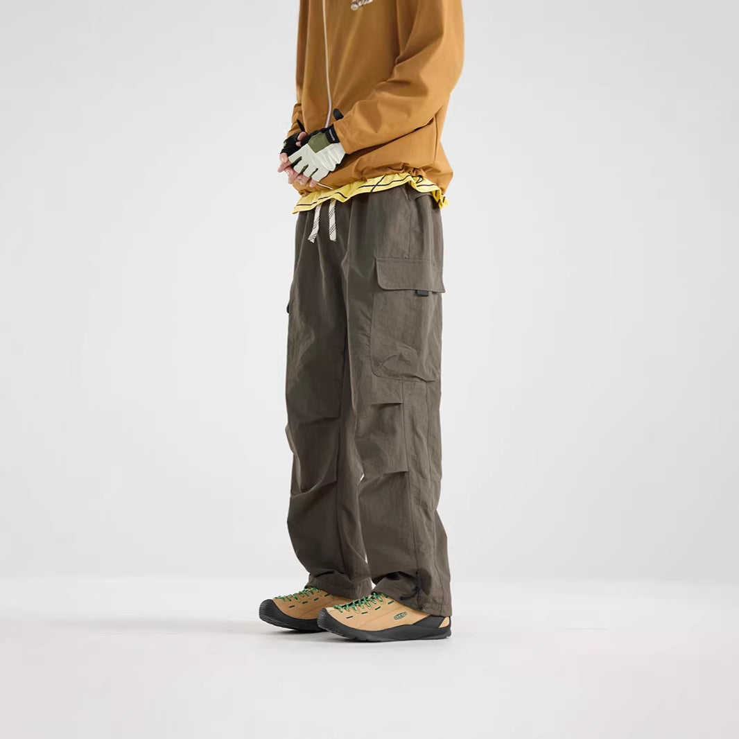 Men's Lightweight Technical Cargo Trekking Pants with Drawstring Waist and Adjustable Leg Openings EVA-US