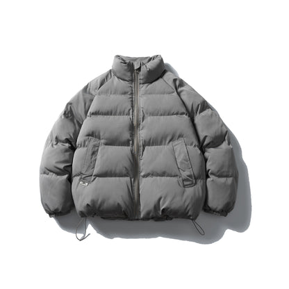 Unisex Short Cut Quilted Jacket in Boxy Cut with High Collar and Drawstring EVA-US