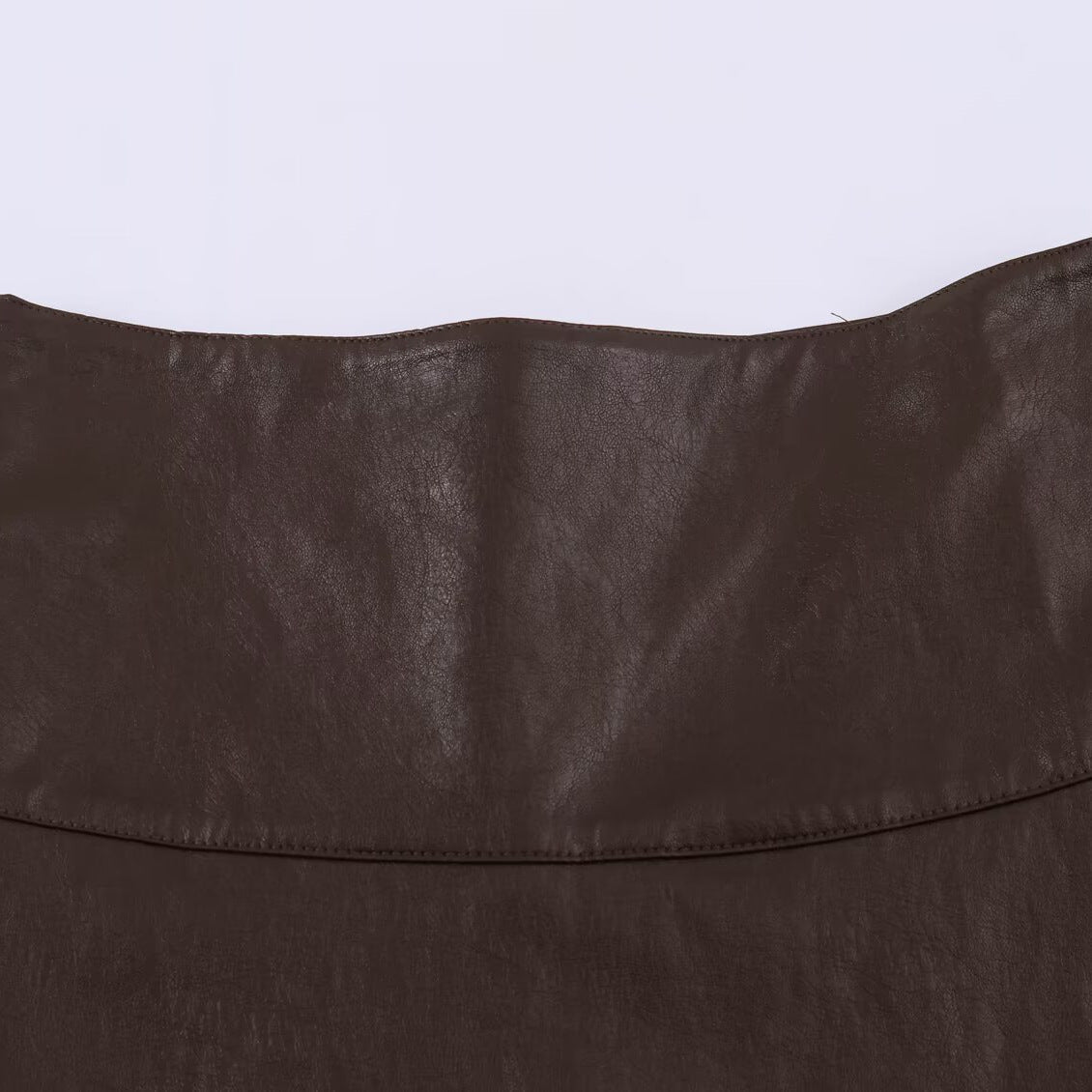 Women's midi skirt in leather look with high waist and flared cut EVA-US