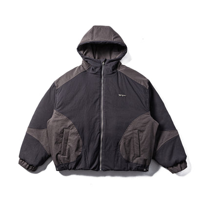 Men's Padded Quilted Hoodie Jacket with Utility Pockets EVA-US