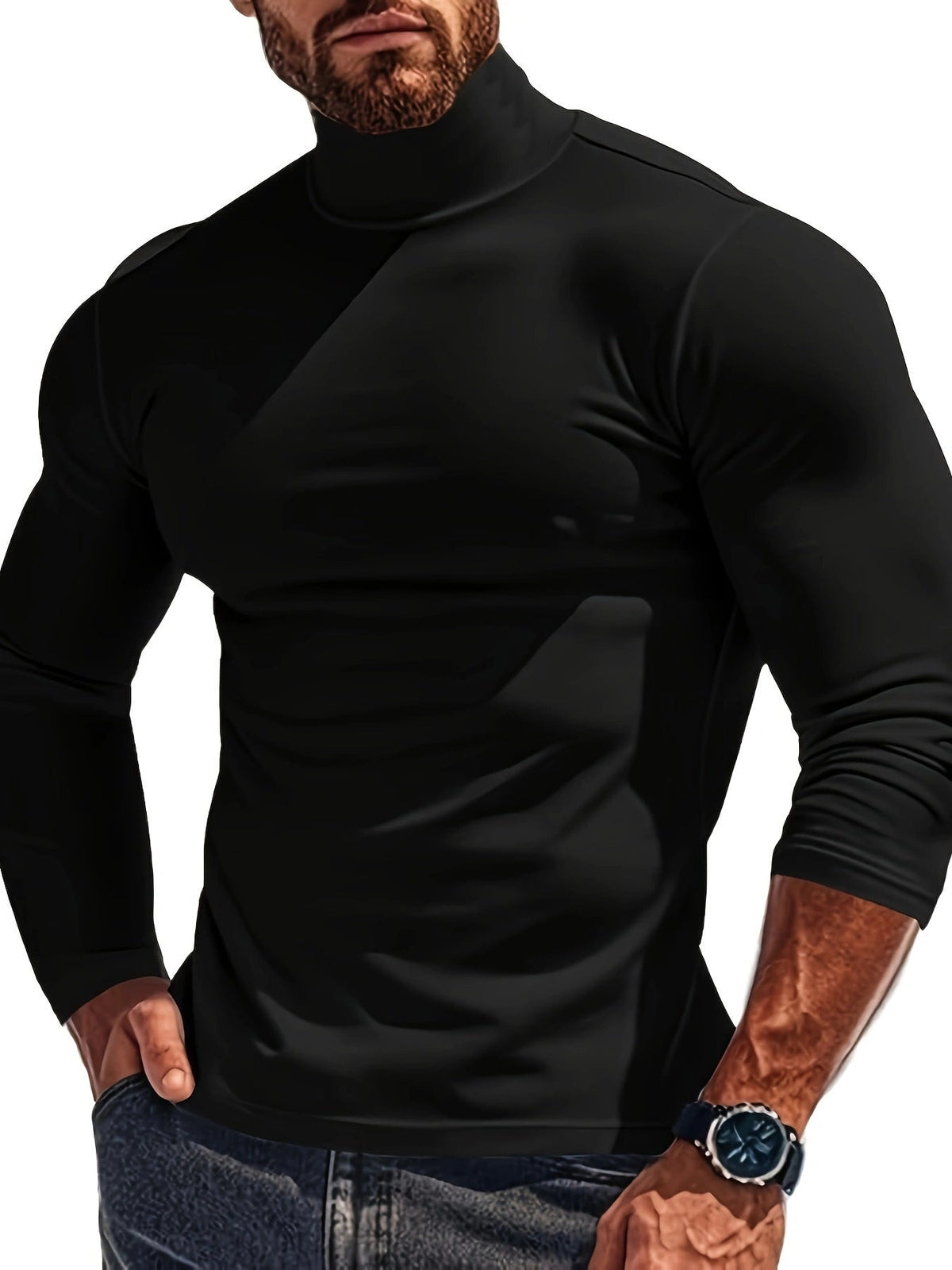 Men's Turtleneck Sweater in Modern Design EVA-US