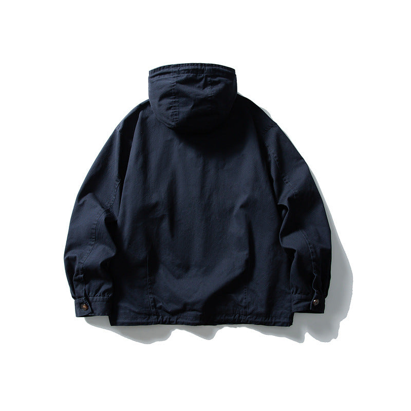 Unisex Casually cut hooded jacket made of cotton twill with drawstring EVA-US