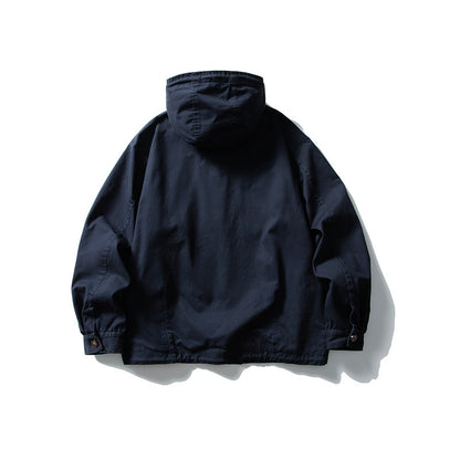 Unisex Casually cut hooded jacket made of cotton twill with drawstring EVA-US
