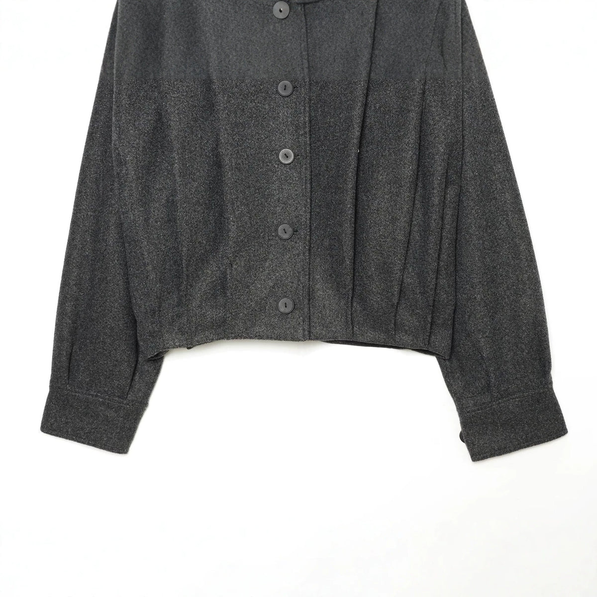 Women's Cropped Cape Jacket with High Stand Collar, Shoulder Straps and Continuous Button Placket EVA-US