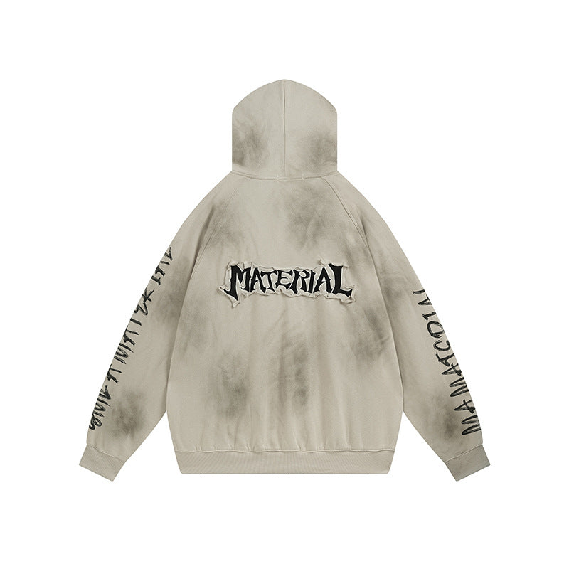 Unisex oversized hoodie with tie-dye wash and statement rear print EVA-US