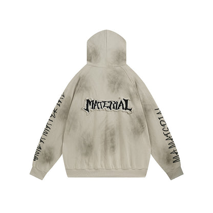 Unisex oversized hoodie with tie-dye wash and statement rear print EVA-US