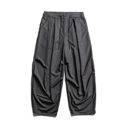 Men's cropped pants with pleats, drawstring, and discreet waistband extension EVA-US