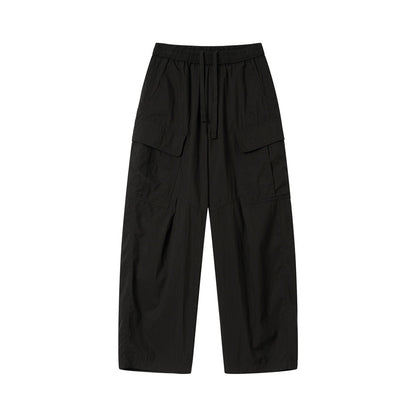 Women's Wide Cargo Culotte with Elasticated Drawstring Waist and Flap Pockets