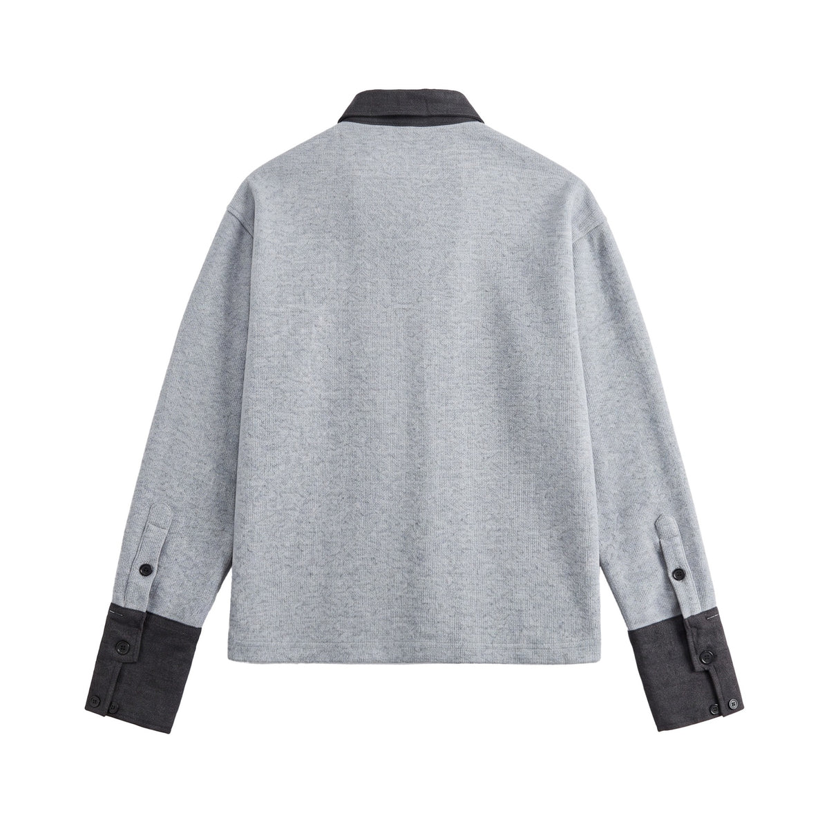 Unisex Boxy Polo Sweatshirt with Contrast Collar and Extended Cuff Sleeves EVA-US