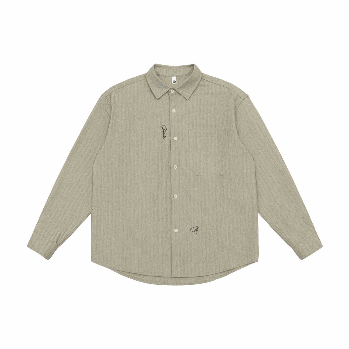 Unisex Oversized Shirt Jacket made of textured linen blend with chest pocket EVA-US