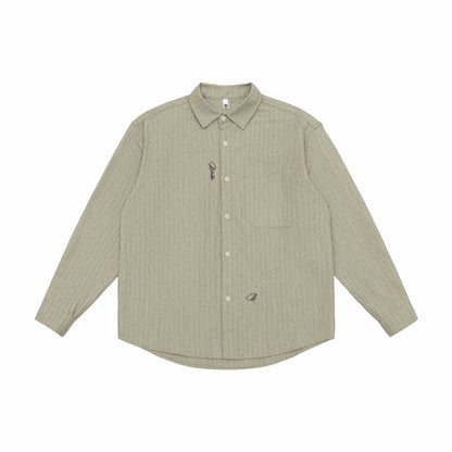 Unisex Oversized Shirt Jacket made of textured linen blend with chest pocket EVA-US