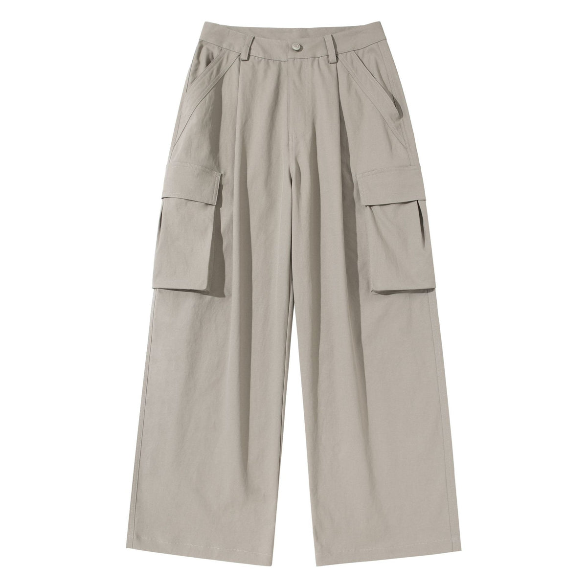 Women's Cropped Cargo Culotte with High Waist and Applied Flap Pockets EVA-US