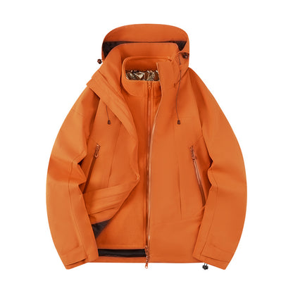 Unisex Softshell Outdoor Jacket with continuous fleece lining, adjustable hood, and water-repellent membrane EVA-US