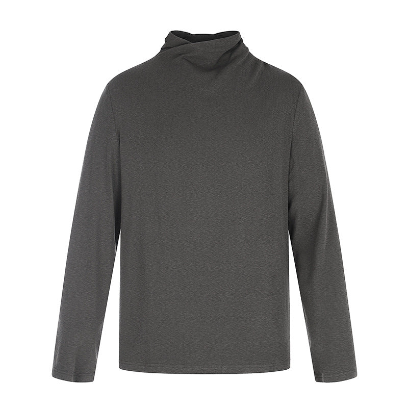 Men's Long Sleeve Shirt with Loose Stand Collar made of Soft Jersey EVA-US