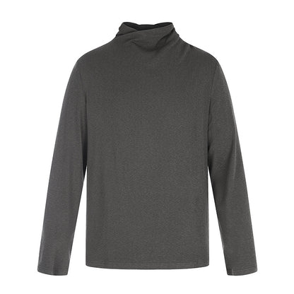 Men's Long Sleeve Shirt with Loose Stand Collar made of Soft Jersey EVA-US