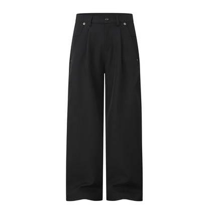 Women's Wide Pleat Trousers with High Waist and Wide Leg EVA-US