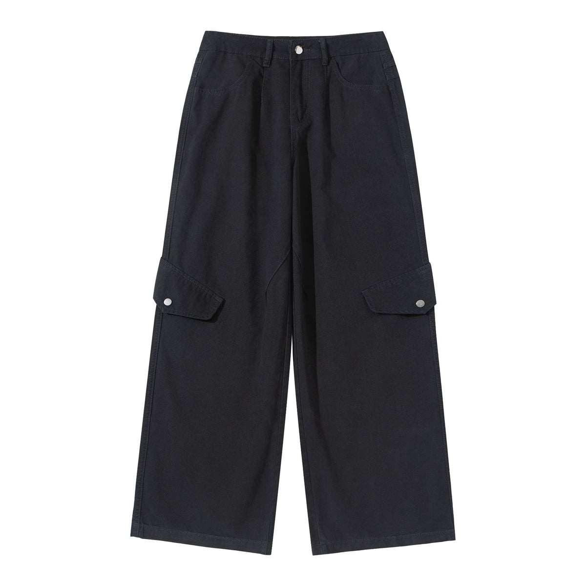 Women's cargo culotte with high waist, wide leg and flap pockets