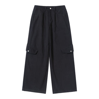 Women's cargo culotte with high waist, wide leg and flap pockets