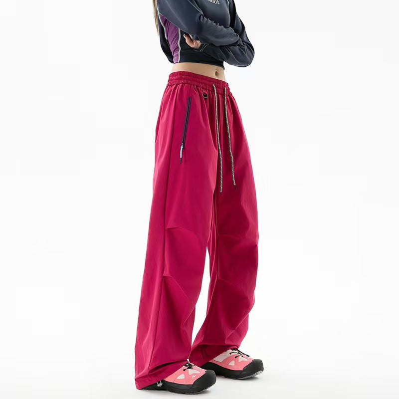 Loose trekking pants with water-repellent quick-drying coating elastic drawstring waistband and zip pockets EVA-US