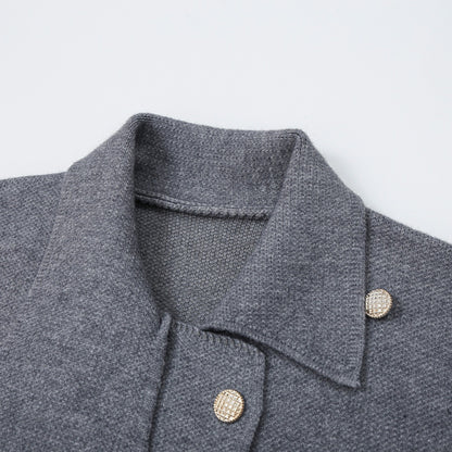 Women's Short Blouson Coat in Cocoon Cut with Asymmetrical Shawl Collar and Waist Belt EVA-US