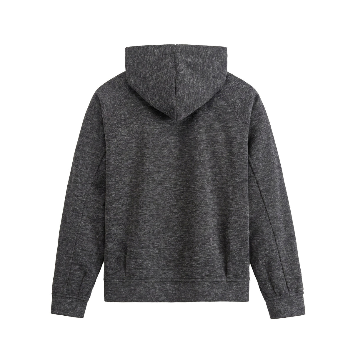 Unisex Short Cut Boxy Hoodie Jacket made of Sweat with Snap Placket and Side Pockets EVA-US
