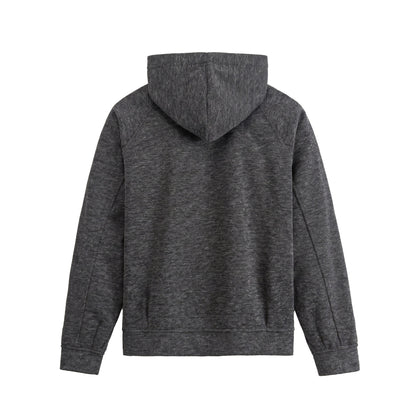 Unisex Short Cut Boxy Hoodie Jacket made of Sweat with Snap Placket and Side Pockets EVA-US