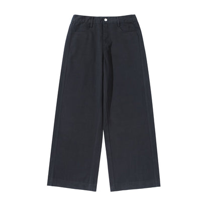 Women's high-waisted culotte pants made of cotton twill with wide leg EVA-US