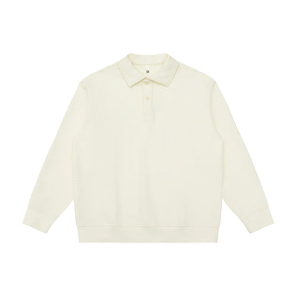 Unisex Waffle Knit Polo Shirt with Polo Collar and Half Button Placket EVA-US
