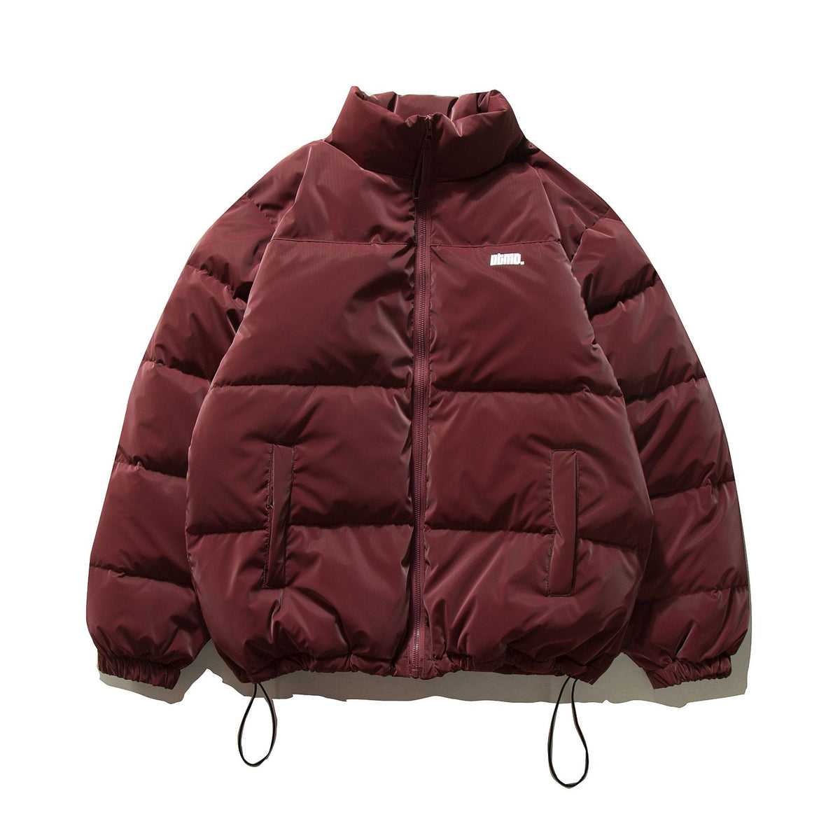 Unisex Short Oversized Quilted Puffer with High Stand-Up Collar and Drawstring EVA-US