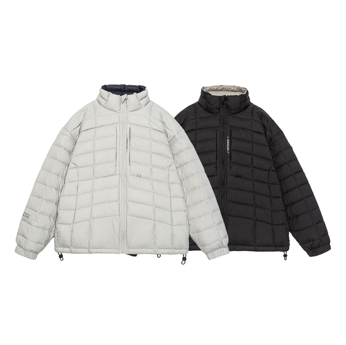 Men's short quilted insulation jacket with high stand-up collar and drawstring hem EVA-US