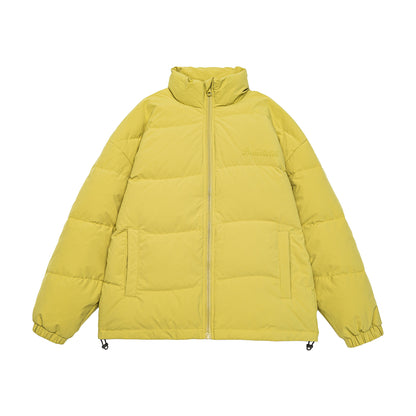 Women's Boxy Quilted Puffer Jacket with High Stand Collar, Drawstring and Elastic Cuffs EVA-US