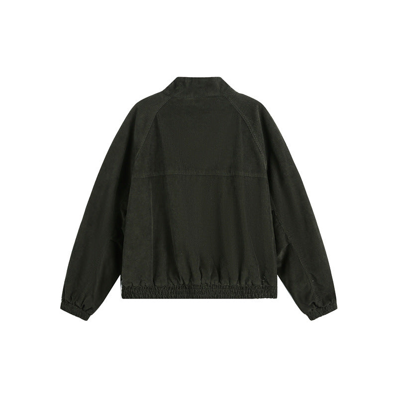 Unisex cord jacket in a casual boxy cut with a stand-up collar and functional flap pockets EVA-US