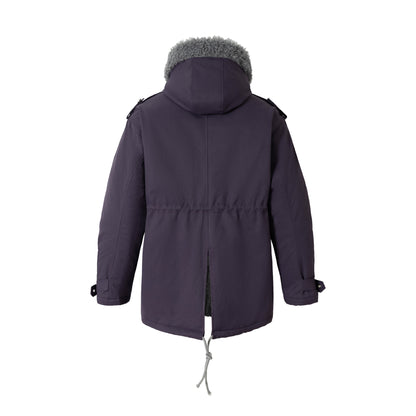 Women's short parka with teddy lining, drawstring and buckle sleeves EVA-US