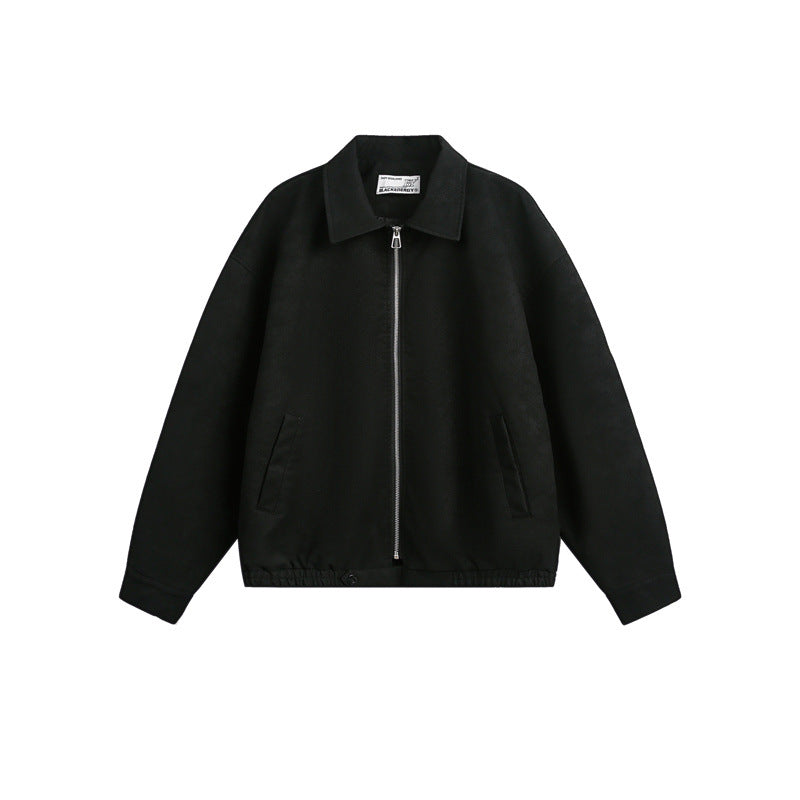Unisex Boxy Blouson Jacket with Full Metal Zip and Shirt Collar EVA-US