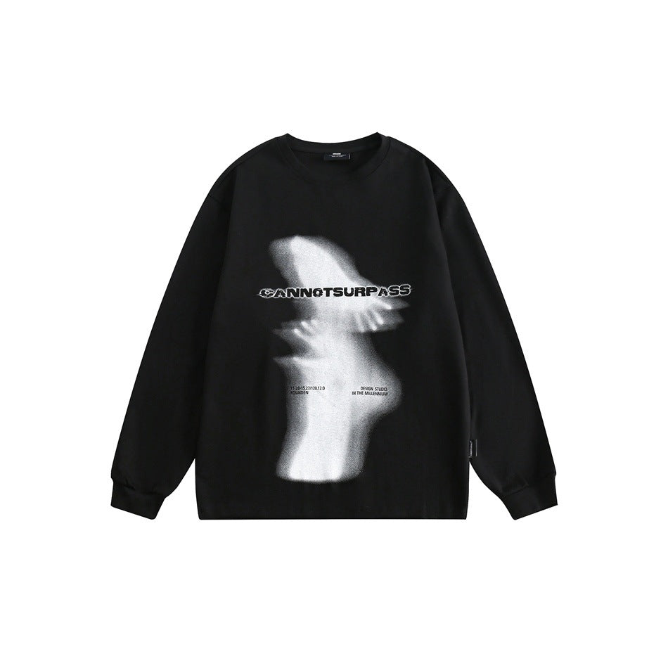 Unisex Oversize-Longsleeve shirt with surreal photo print and ribbed cuffs EVA-US