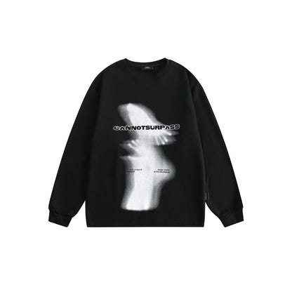 Unisex Oversize-Longsleeve shirt with surreal photo print and ribbed cuffs EVA-US