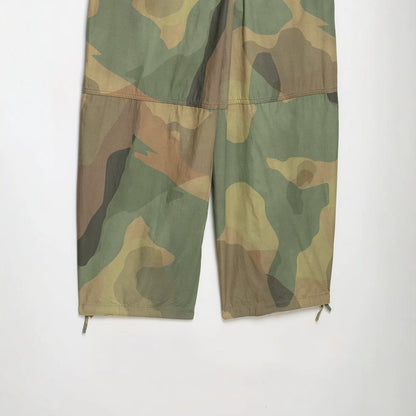 Women's Loose-Fitting Cargo Pants in Camouflage Pattern with Drawstring Waist and Ankle Ties EVA-US