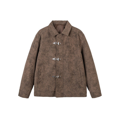 Unisex Short-cut Blouson in suede look with distinctive toggle closures EVA-US